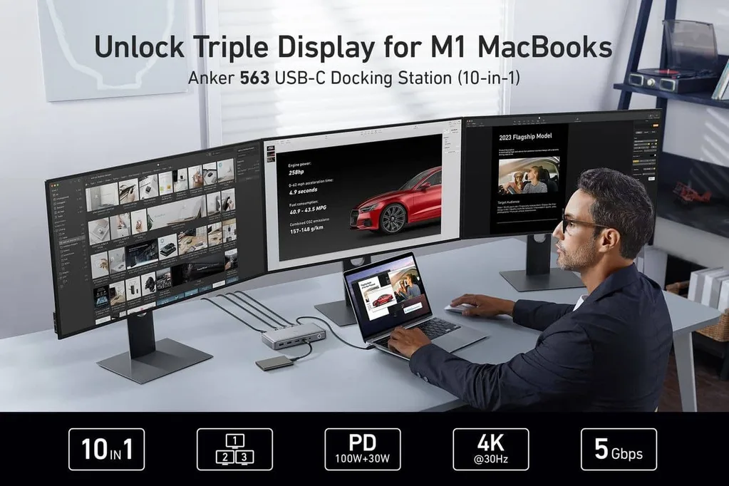 Anker 563 USB hub ile M1 MacBook’ların görüntü aktarımı sınırlaması kalkıyor