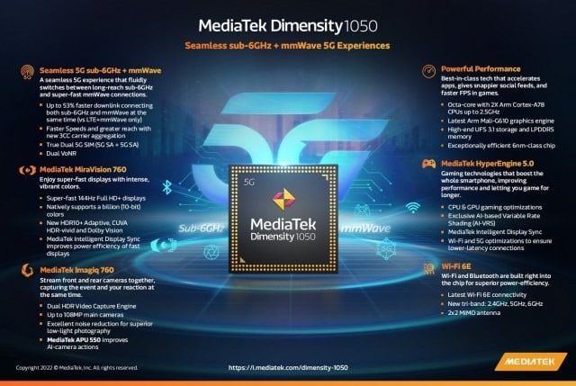 mediatek dimensity 1050