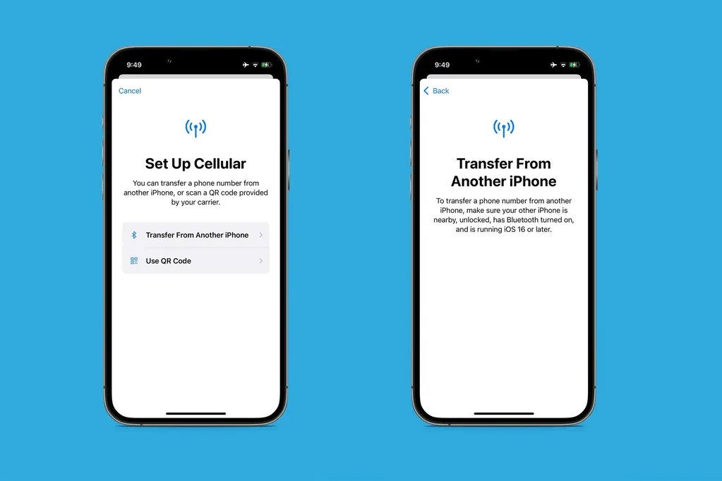 iOS 16 ile Bluetooth üzerinden iPhone’dan iPhone’a eSIM transferi mümkün olacak