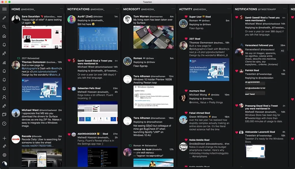 TweetDeck Mac uygulamasına alternatif arayanlar için Tweeten çözüm olabilir