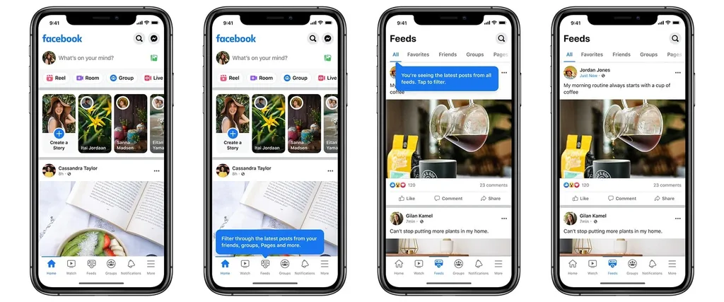 Facebook Ana Sayfa akışı içine öneri tabanlı yeni sekmeler getiriyor