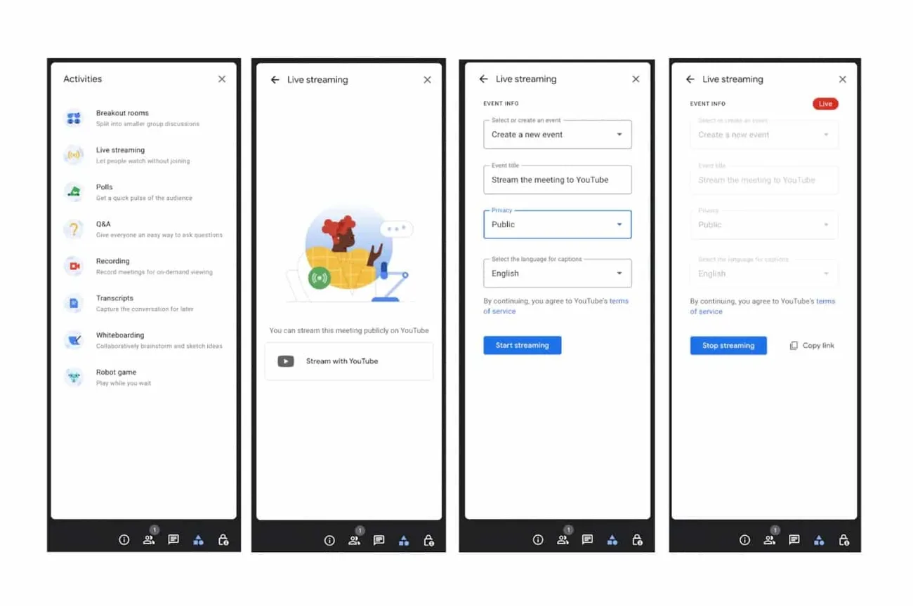 Google Meet toplantıları YouTube’da kolaylıkla yayınlanabilecek