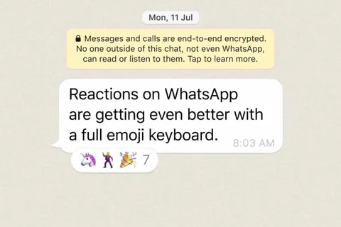 WhatsApp emoji tepkilerinin sahip olduğu seçenek sayısı genişliyor