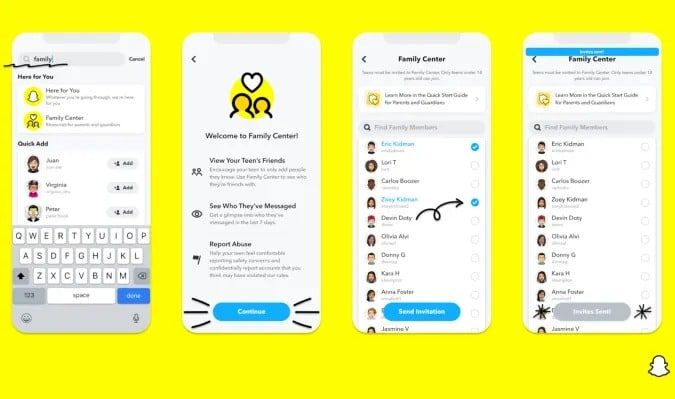 snapchat aile merkezi