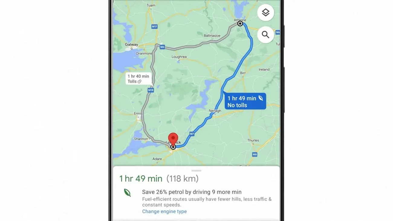Google Haritalar’ın çevre dostu rota tavsiyelerine yeni bir özellik ekleniyor