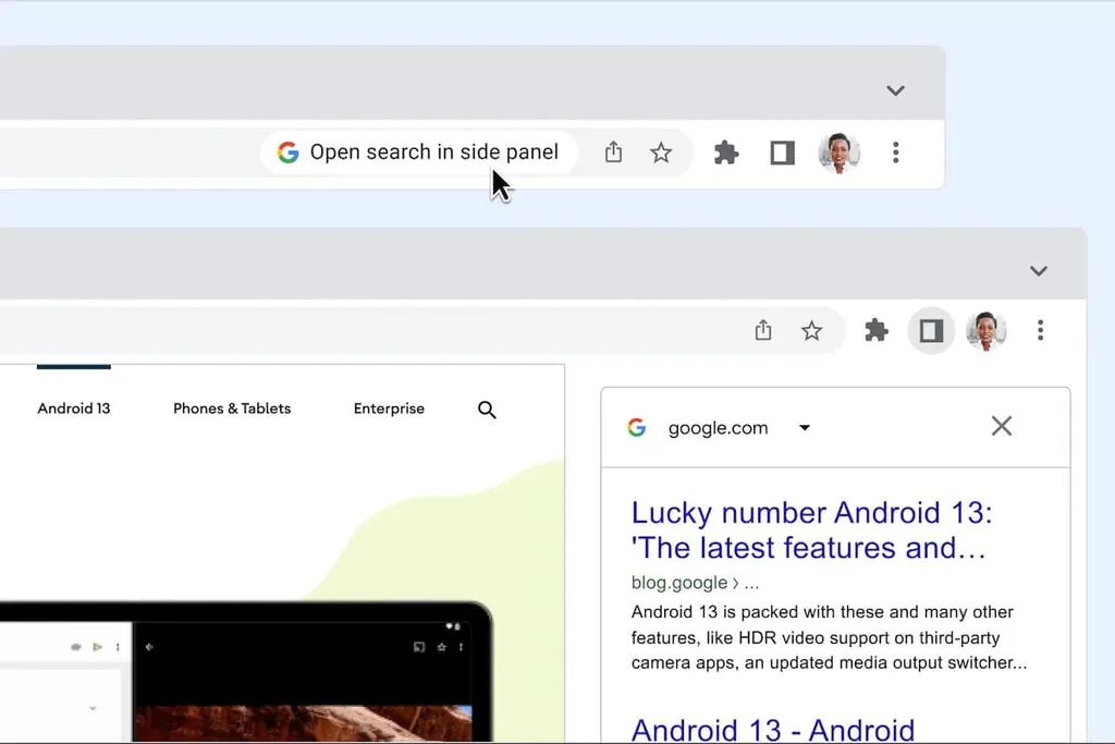 Chrome yeni yan paneliyle arama sonuçlarında gezintiyi kolaylaştırıyor