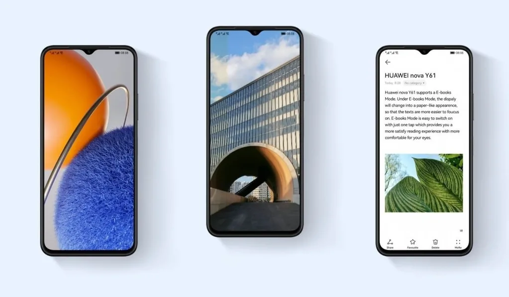 Huawei Nova Y61 büyük pil ve 50 megapiksel kamerayla geliyor