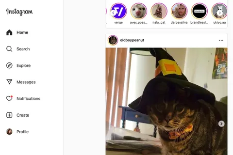 Instagram web sitesi yeni eklenen kenar çubuğuyla şimdi daha kullanışlı