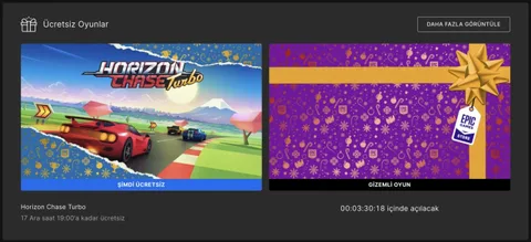 Epic Games Store yılbaşı tatili dönemi boyunca her gün bir oyunu ücretsiz veriyor