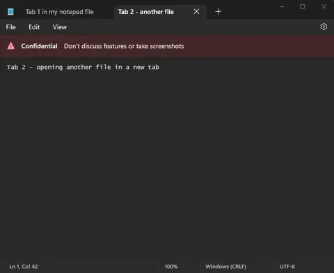 Microsoft çalışanı Notepad’e gelecek sekme desteğini yanlışlıkla açık etti