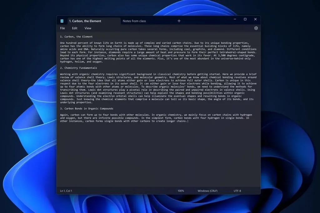 Windows 11’de Notepad uygulaması için sekme özelliği test edilmeye başladı