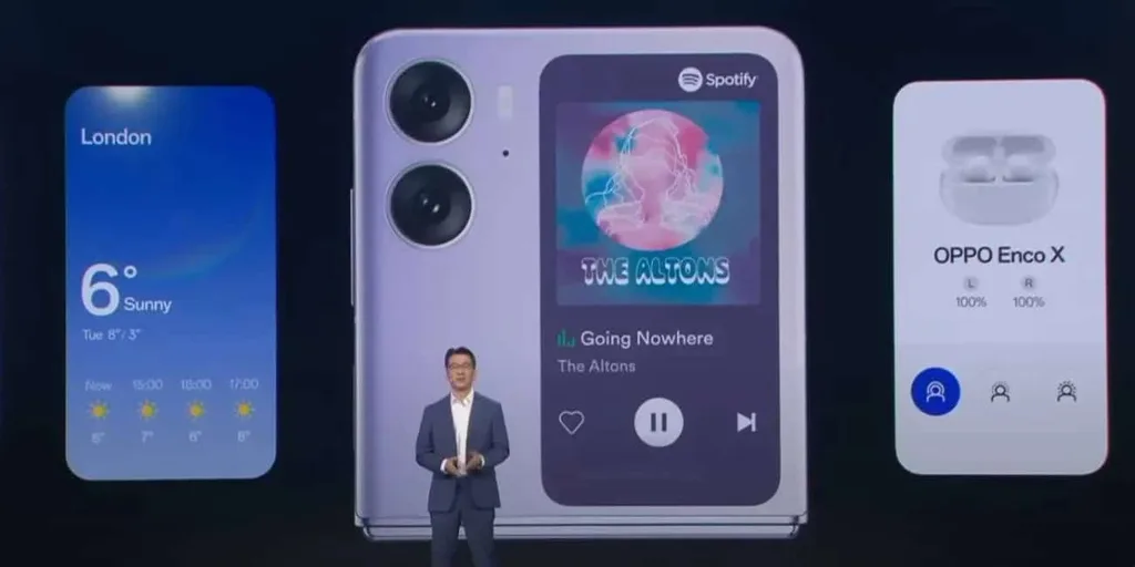 Oppo Find N2 Flip’in kapak ekranına nisan ayında Spotify widget’ı ekleniyor