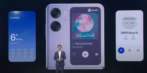 Oppo Find N2 Flip’in kapak ekranına nisan ayında Spotify widget’ı ekleniyor