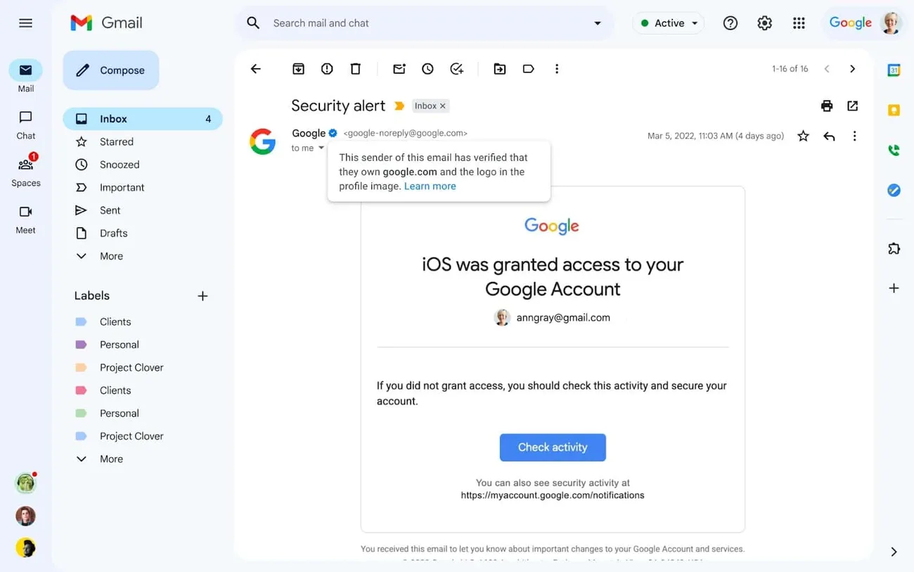 Gmail mavi tik ile e-postaların gerçekliğini anlamaya yardımcı olacak