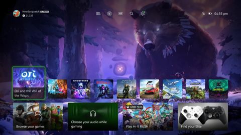 microsoft xbox home ui
