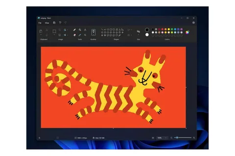 Microsoft Paint’in Windows 11 uygulaması için koyu renk modunu test ediyor
