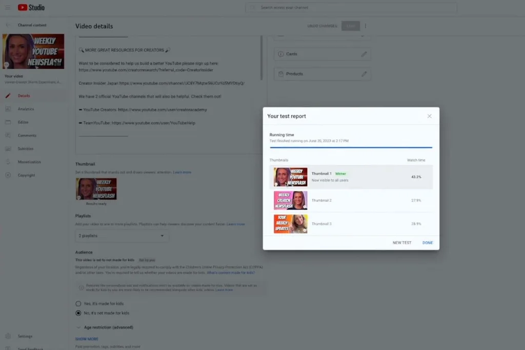 YouTube videolar için en iyi kapak resmini seçmeye yardımcı olacak