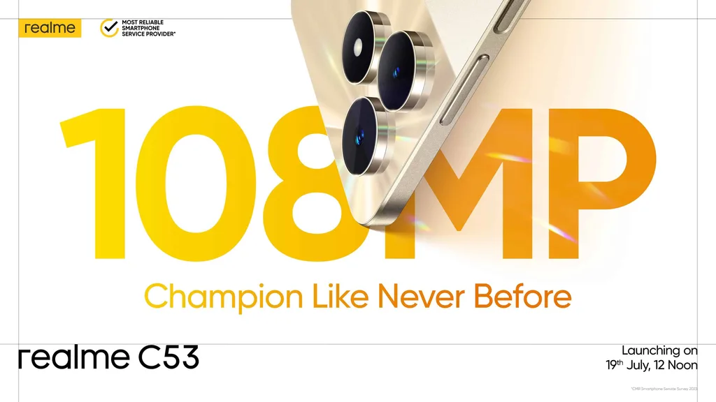 Realme C53’ü 108 megapiksel ana kamerayla yeniliyor