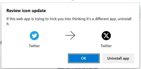 Twitter’ın isim ve logo değişikliği Microsoft Edge’in de kafasını karıştırdı