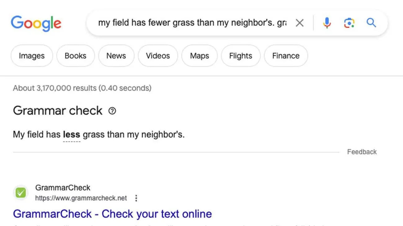 Google Arama hizmeti içinde dil bilgisi kontrolü yapacak