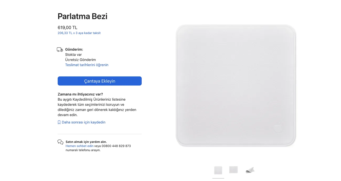 Apple’ın 619 TL’lik parlatma bezi, artık iPhone 15 ve yeni Apple Watch modelleriyle de uyumlu