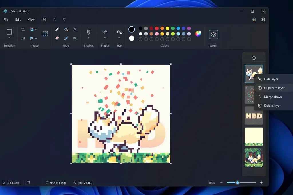 Microsoft Photoshop’un en iyi özelliklerinden ikisini Paint’e getiriyor
