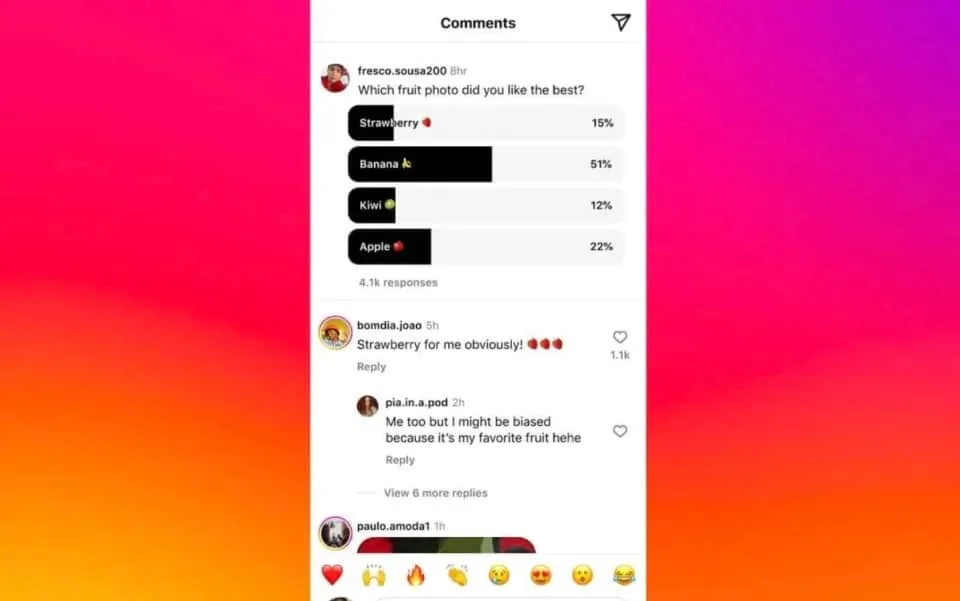 Instagram yorumlarında anket devri başlıyor
