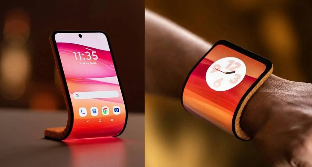 motorola bileklik katlanabilir telefon