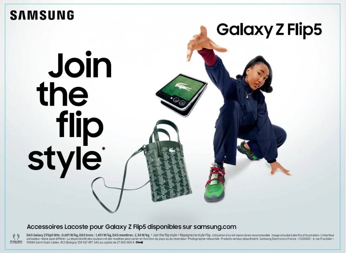 Samsung en yeni katlanabilir telefonları Galaxy Z Fold 5 ve Z Flip 5 için Lacoste ile özel aksesuarlar hazırladı