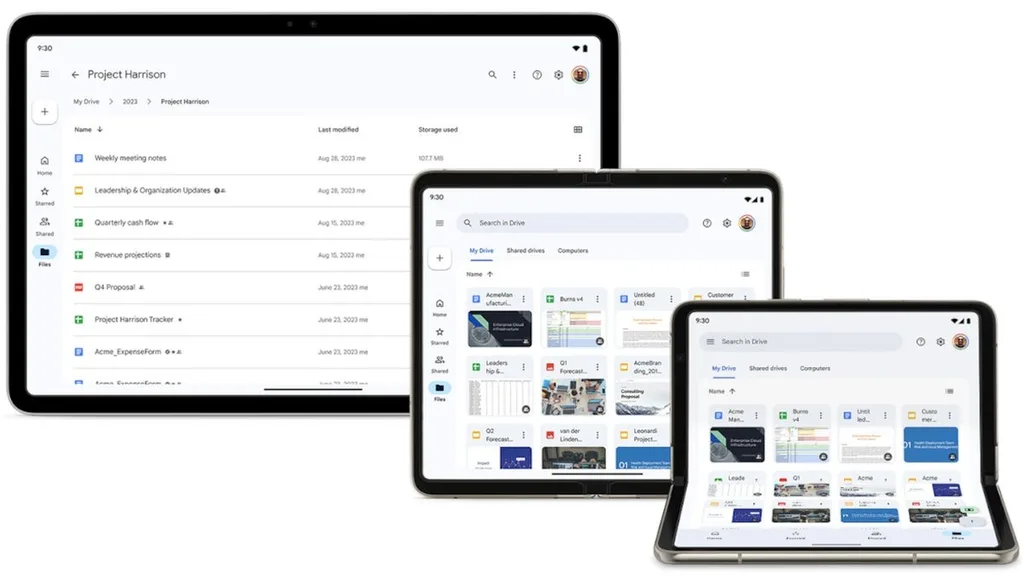Google Drive’a Android tabletler ve katlanabilir telefonlara özel önemli güncelleme