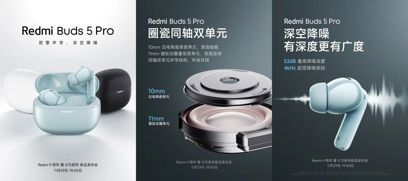 Redmi Buds 5 Pro, Watch 4 ve Book 16 (2024) için ilk resmi paylaşımlar geldi