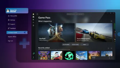 Xbox PC uygulamasının yeni güncellemesi ROG Ally gibi cihazlar için Kompakt modu getiriyor