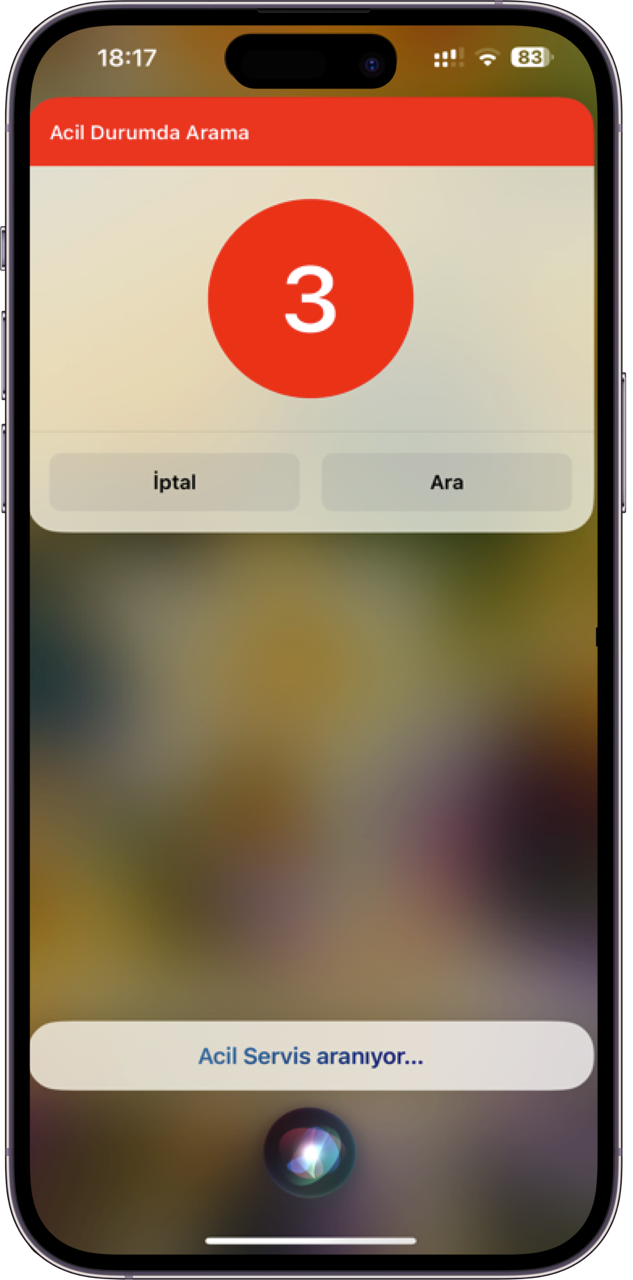 siri üzerinden acil servis çağırmak