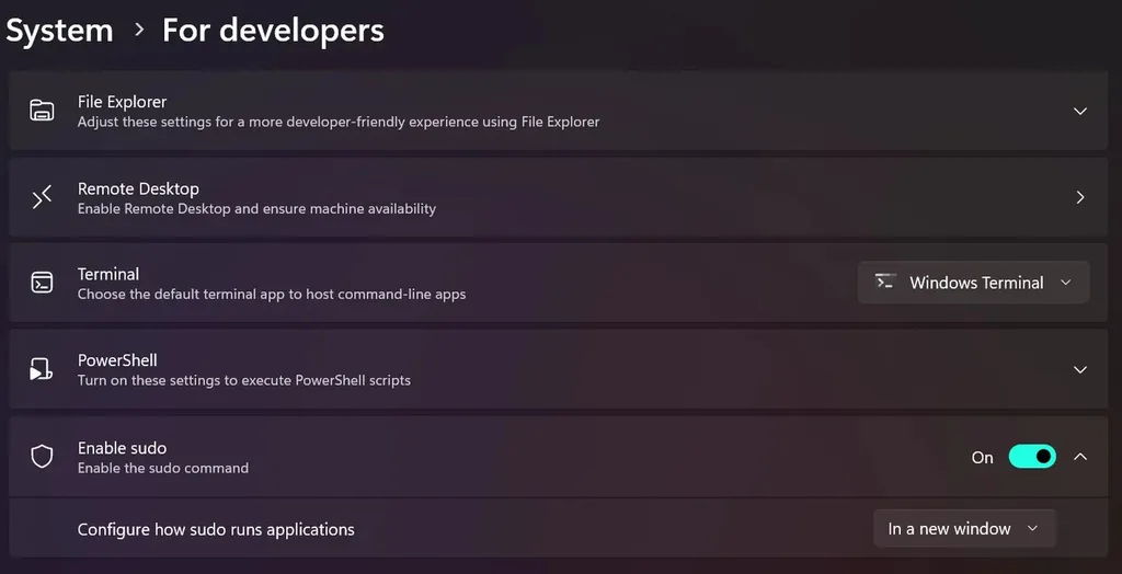 Microsoft Windows 11’e geliştiriciler için yerleşik “sudo” komutu ekliyor