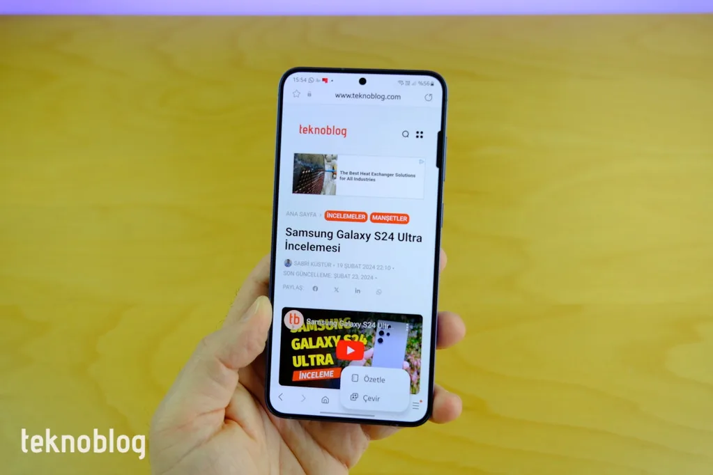 Samsung İnternet tarayıcısına gezinti çubuklarını sabit tutma seçeneği geliyor