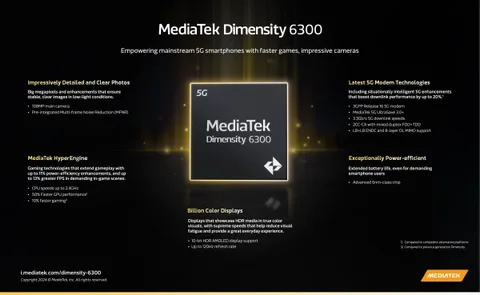 MediaTek’ten orta segment telefonlar için yeni işlemci: Dimensity 6300 tanıtıldı