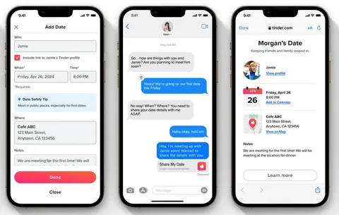 Tinder randevu detaylarını arkadaşlar ve aileyle paylaşmayı kolaylaştırıyor