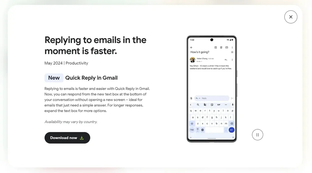 Google’dan Gmail Android uygulaması için yeni Hızlı Yanıt özelliği
