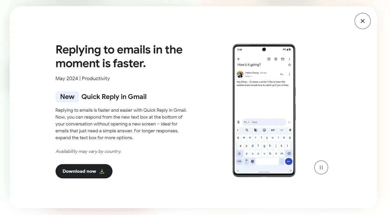 Google’dan Gmail Android uygulaması için yeni Hızlı Yanıt özelliği