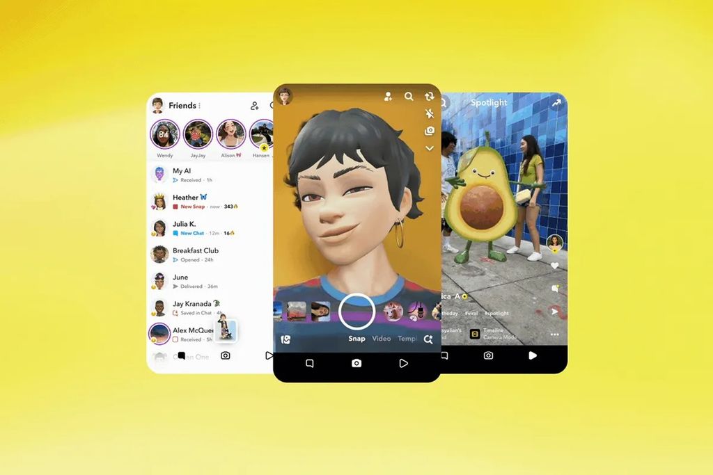 snapchat yeni tasarım