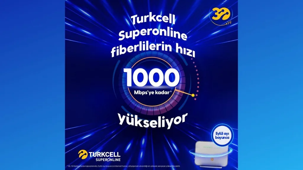Turkcell Superonline eylül ayında kullanıcılarına 1000 Mbps hız sunacak