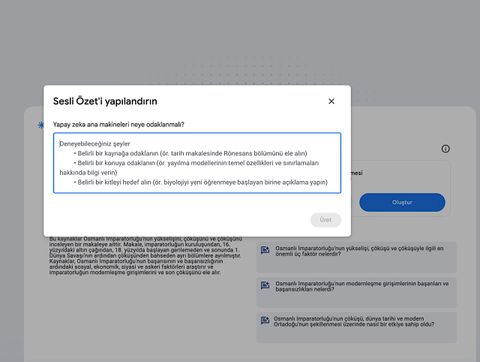 google notebooklm sesli özet