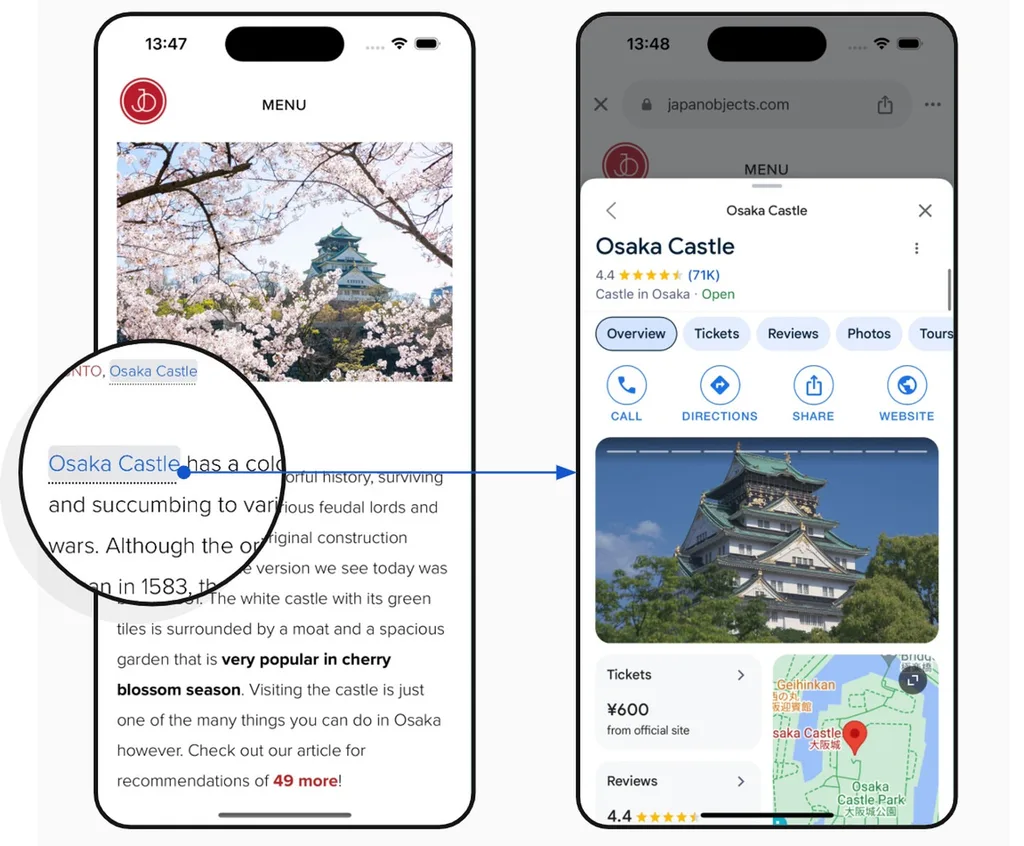 Google iOS uygulaması, web sayfalarına otomatik arama bağlantıları ekliyor