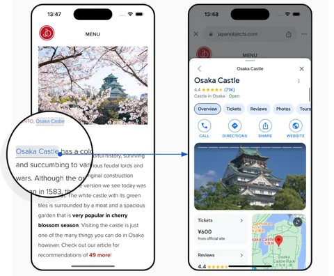 Google iOS uygulaması, web sayfalarına otomatik arama bağlantıları ekliyor