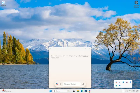 Microsoft, Windows’ta Copilot için yeni görev çubuğu arayüzü ve kısayol tuşu sunuyor