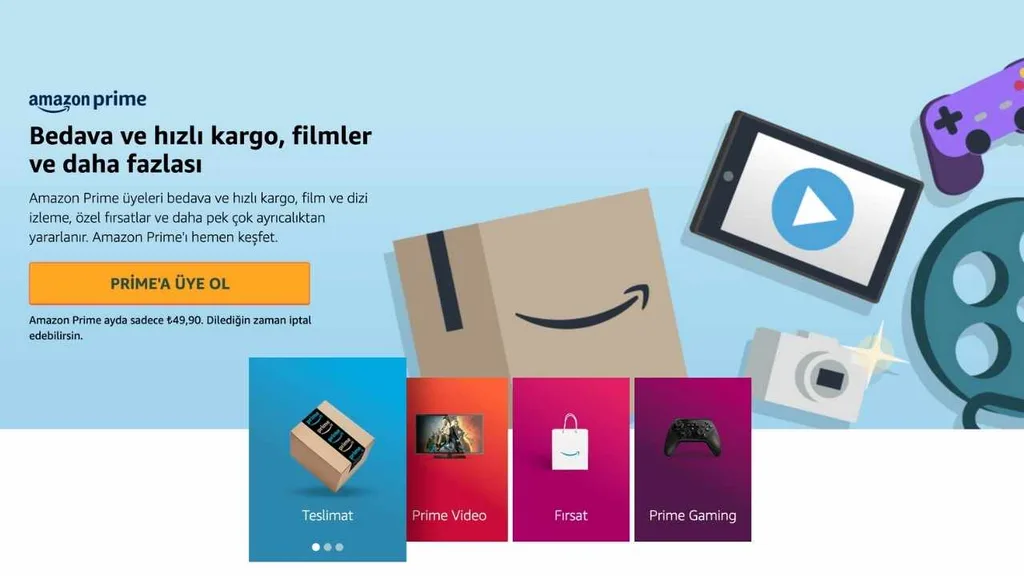 Amazon Prime Türkiye’de aylık abonelik ücreti 49,90 TL oldu