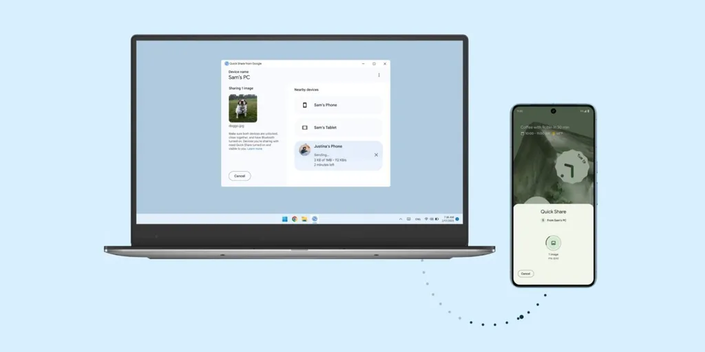 Google Quick Share, Samsung bilgisayarlarda yerini özel Samsung sürümüne bırakıyor