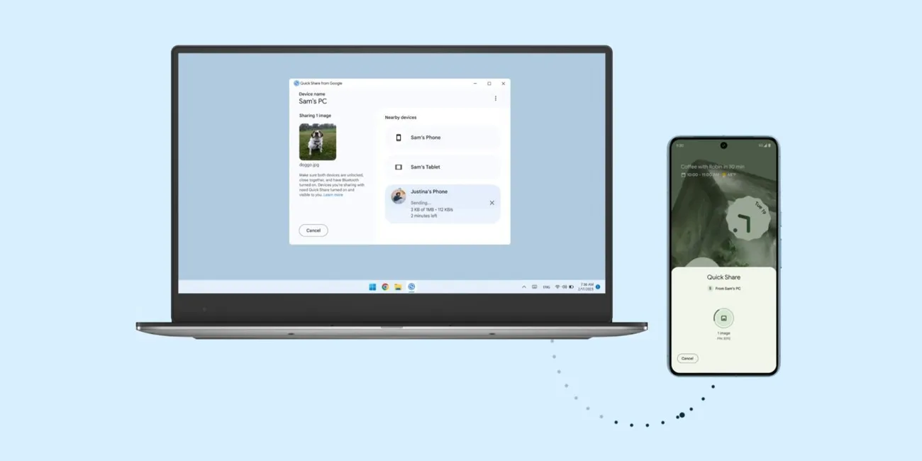 Google Quick Share, Samsung bilgisayarlarda yerini özel Samsung sürümüne bırakıyor