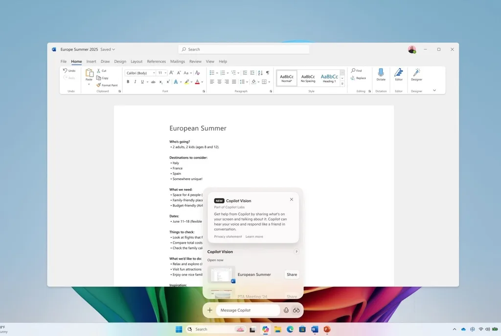 Copilot Vision, Microsoft Edge’de ücretsiz olarak kullanıma sunuldu