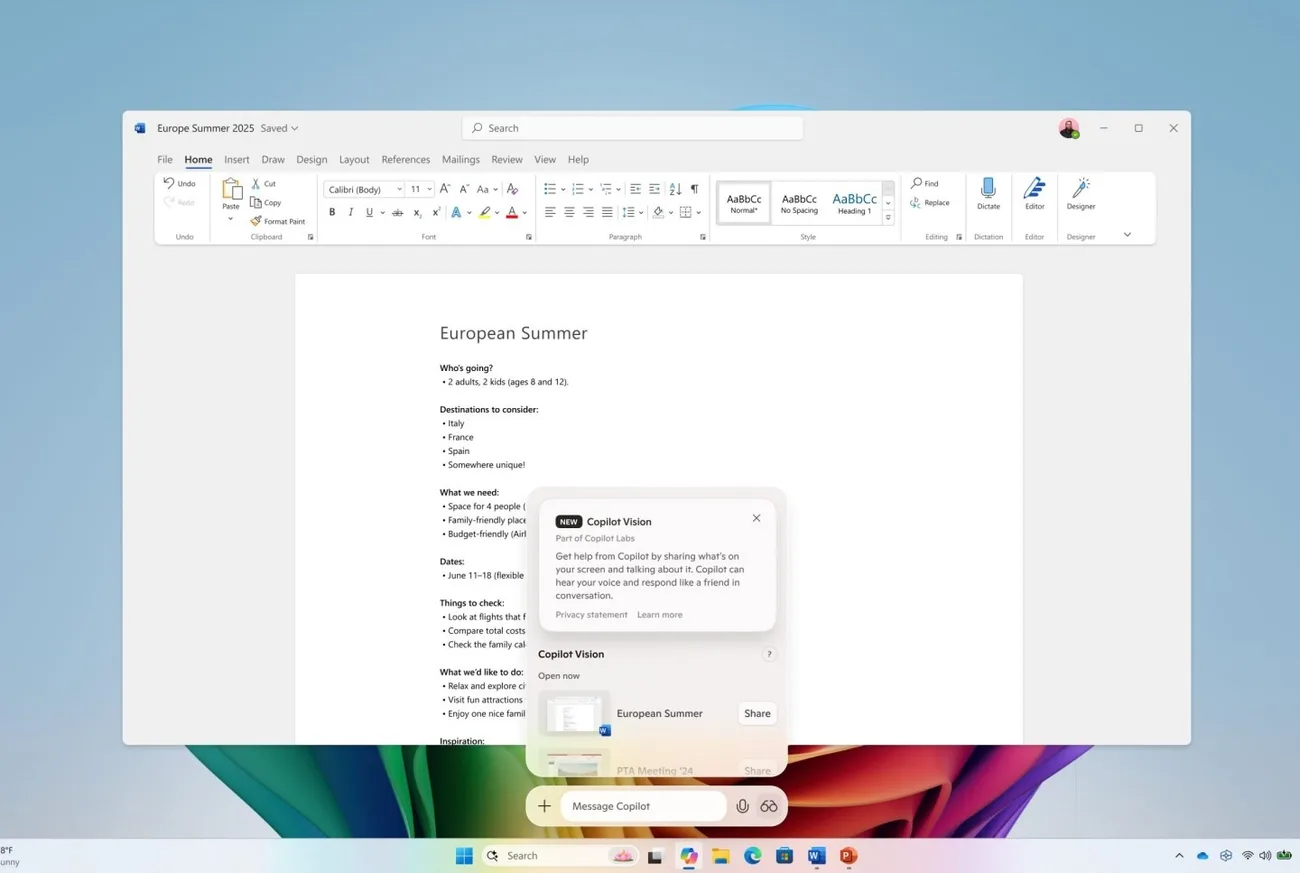 Microsoft, Windows’ta Copilot Vision özelliğini test etmeye başladı